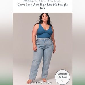 A&F Vintage Stretch Denim | Curve Love Ultra High Rise 90s Straight Jean